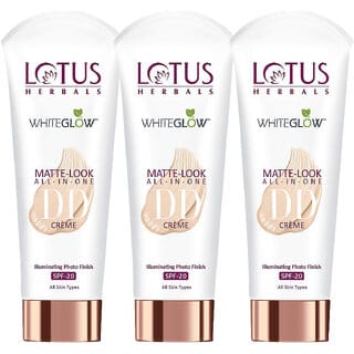 Lotus Herbals Whiteglow Matte Look All In One Dd Cream  Pink Beige  Spf 20  All Skin Types  30G  (Pack Of 3)