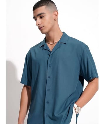 Ketch Viscose Regular Fit Solids Half Sleeves Men's Casual Shirt - Teal ( Pack of 1 )
