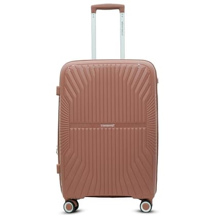 AMERICAN TRAVELLER Tourispro Trolley Bag for Travel Set of 3 |Suitcase for Travel |Leightweight Large Luggage Traveling Bag| Polypropylene(Pp) Bags with Expandable 8 Wheels (24, Rose Pink)