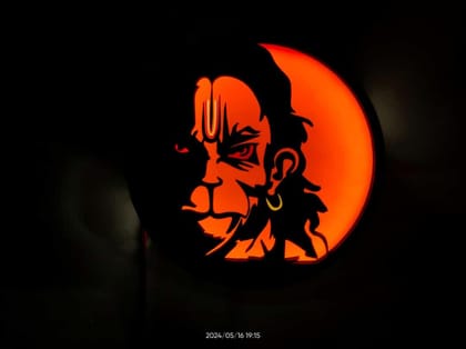 THE MAGICAL GIFTS TERA MERA GIFT hanuman ji mdf led wall mount, for home, office, decor, gift to any one on spacial day (size 6 x 6)