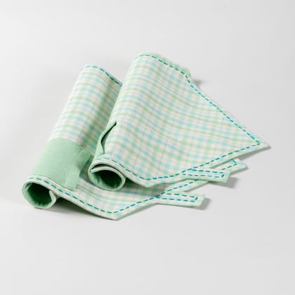 Hand Woven Blue/Green Place Mats Set of 2-9 Inches x 13 Inches / Blue / Green / Hand Woven Cotton