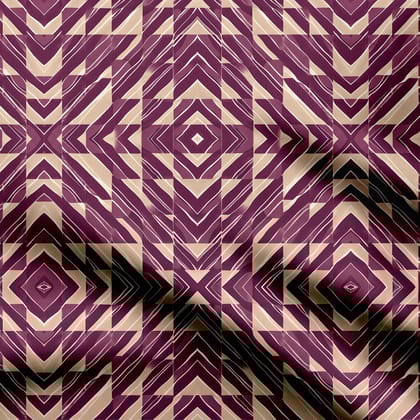 Muted Geometric Print Fabric-Cotton