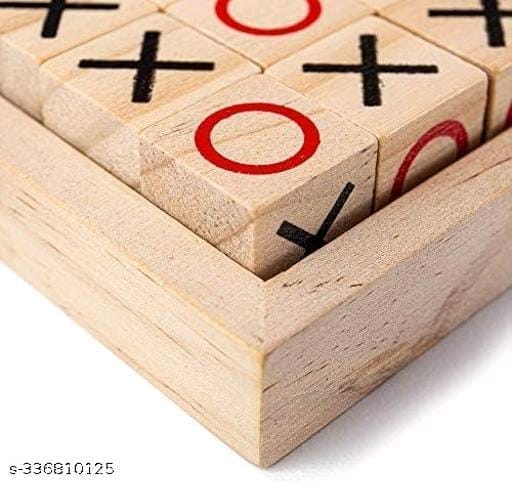 Wooden Tic Tac Toe Board Game for Kids and Adults, Strategy Game, Educational Toy, Handmade in India