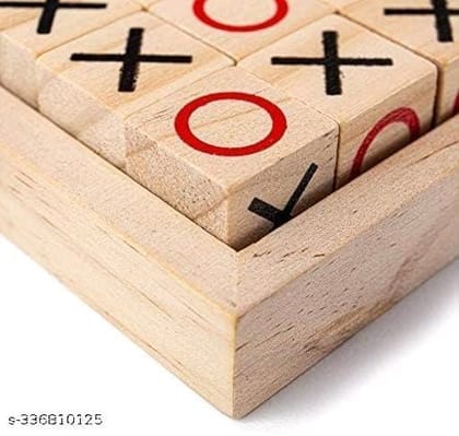 Wooden Tic Tac Toe Board Game for Kids and Adults, Strategy Game, Educational Toy, Handmade in India