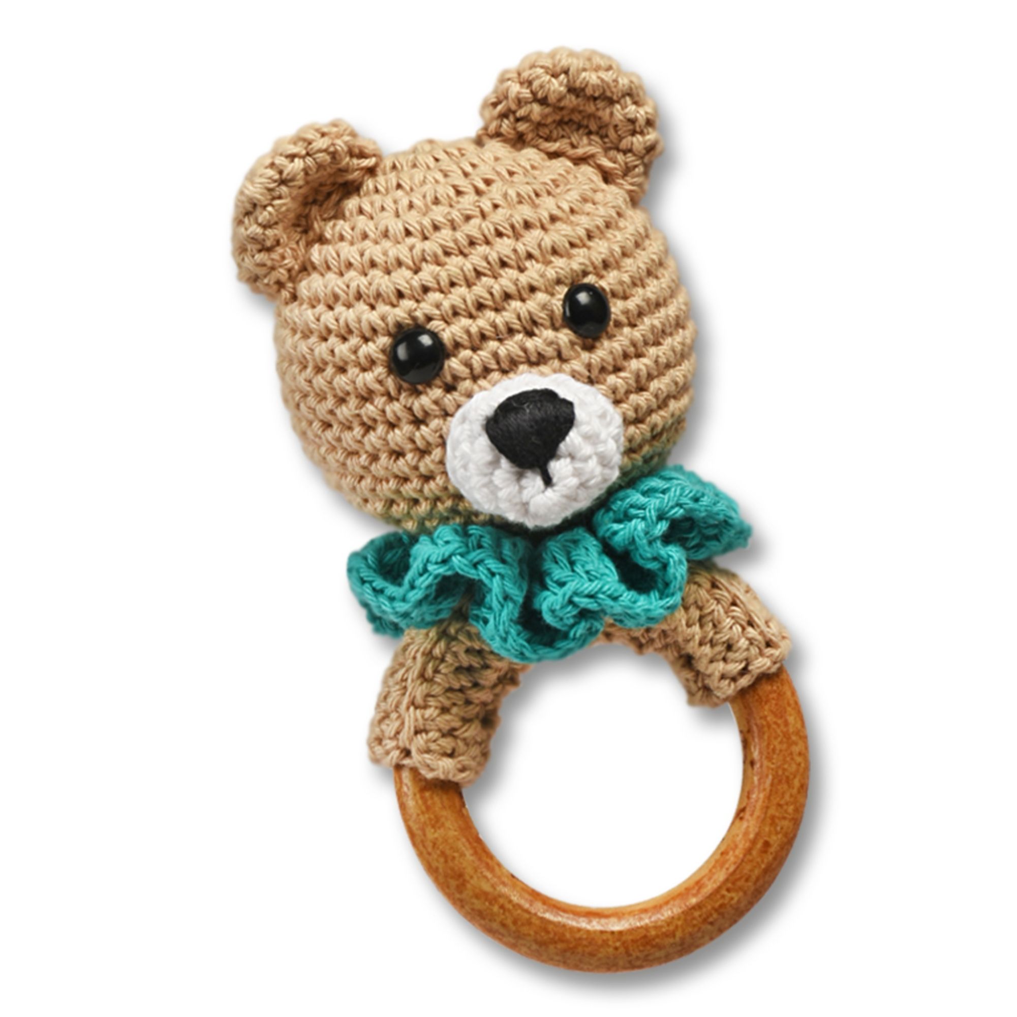 Toy Antiqua Teddy Bear Rattle Premium Handcrafted Toy