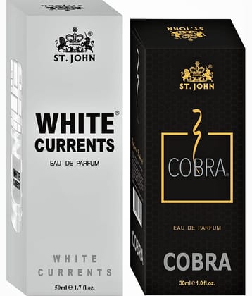ST.JOHN Cobra White Current 50ml & Cobra Perfume 30ml ,Perfume For Men (80ml) - Pack of 2