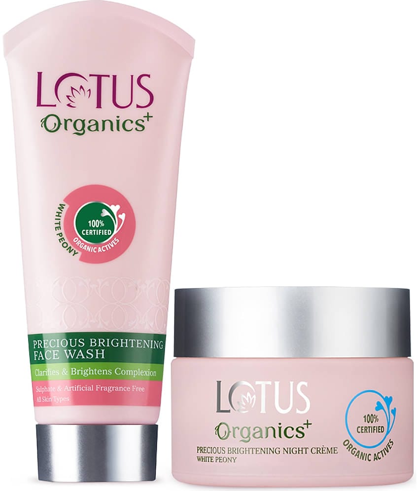 Lotus Organics+ Precious Brightening Combo , Night Cream 50g, Face Wash 100g,(Pack of 2)