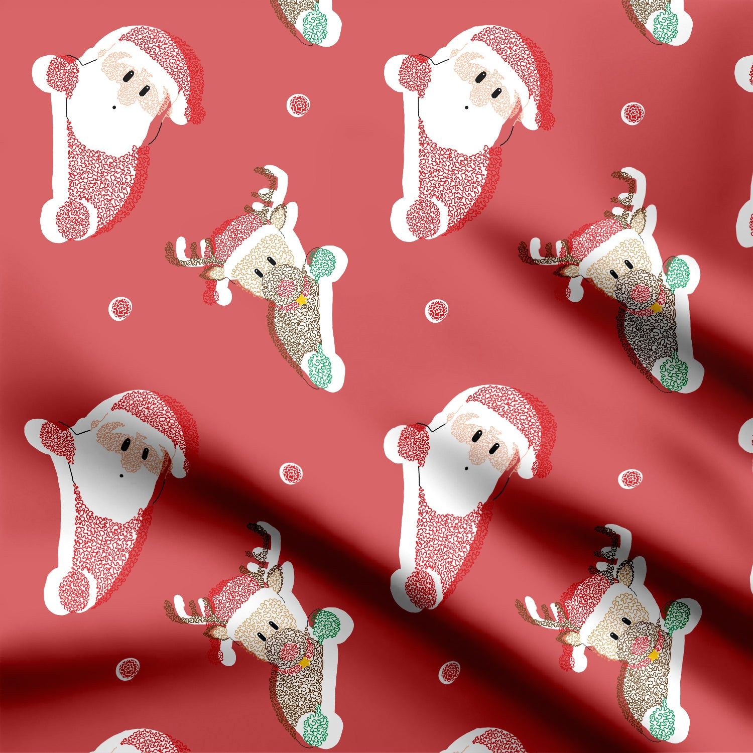 Christmas Santa Design-Modal Satin