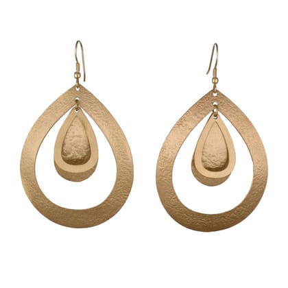 Handcrafted Brass Textured Drop Design Earring Handcrafted Brass Textured Drop Design Earring