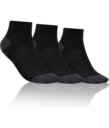 Dollar - Cotton Men's Solid Black Ankle Length Socks ( Pack of 3 )