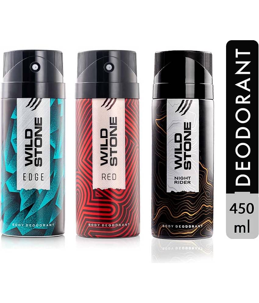 Wild Stone Edge, Night Rider & Red Perfume for Men, 100ml each ( Pack of 3 )