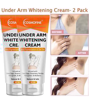 COSMOFINE Underarm Whitening Cream, Goree Whitening Night Cream for All Skin Type 60 ml (Pack of 2)