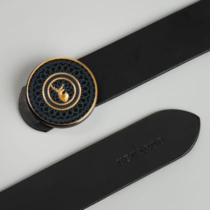 Rict MEN'S BLACK LEATHER BELT FOR MEN