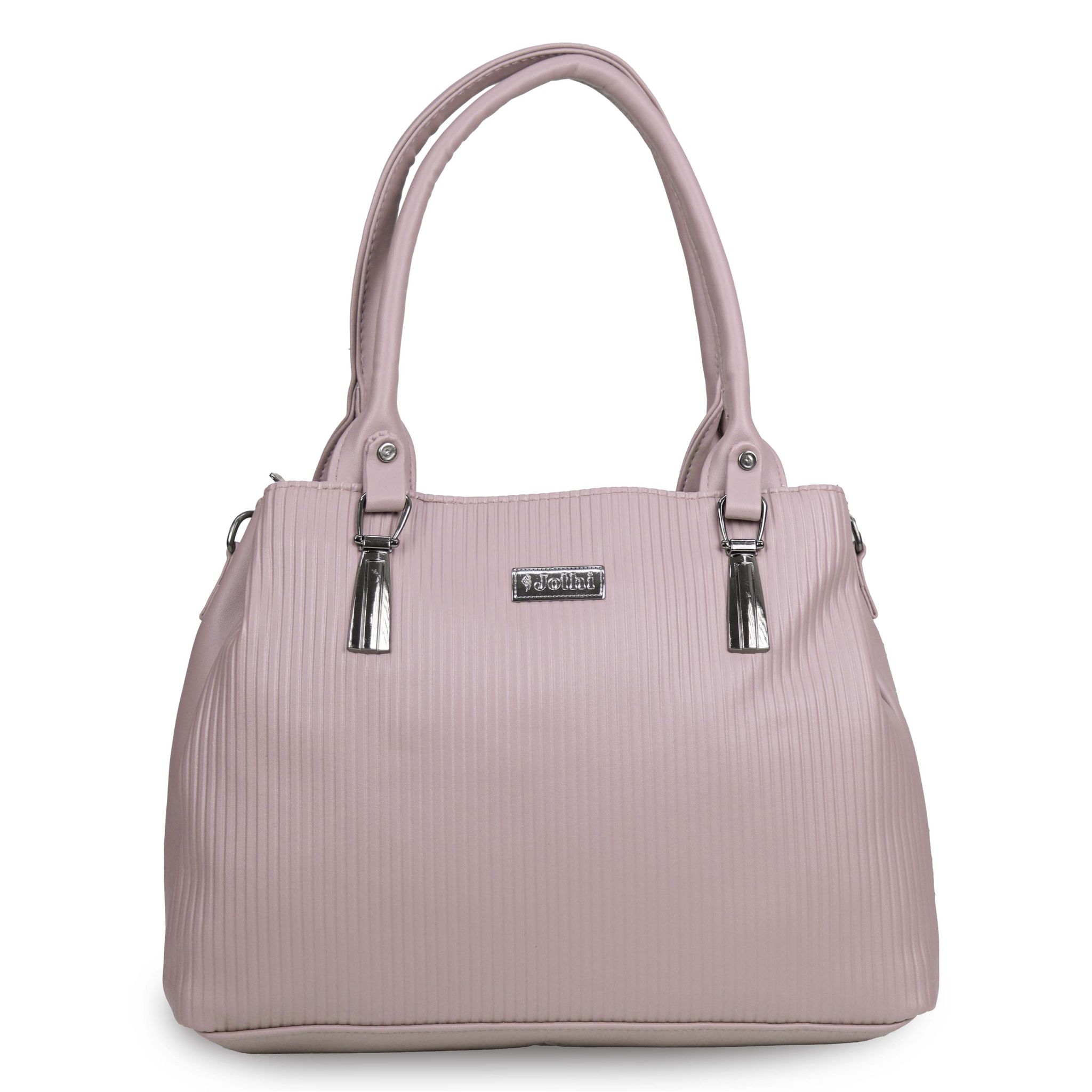 Jothi Rinka Premium Womens Handbag | Quilted Panel Synthetic Leather Tote | 3-Compartment Spacious Design | Water-Resistant | Soft Base | Thristle Purple