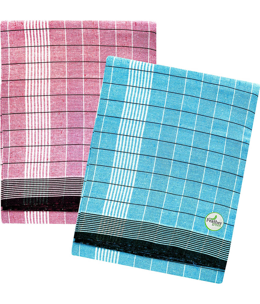 Feather Green Multi Lungi Pack of 2