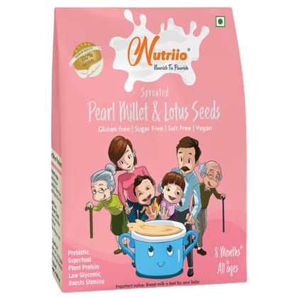 Nutriio - Sprouted Pearl Millet & Lotus Seeds Mix 250 Gms (Pack of 2)