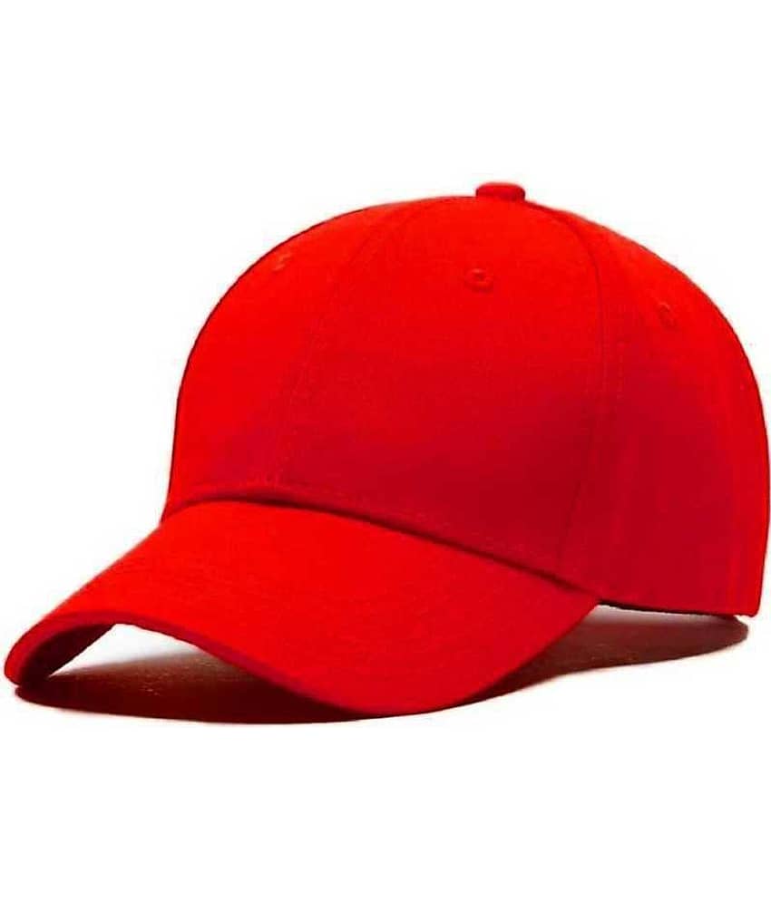Alamos Pack of 1 Cotton Men's Cap ( Red )