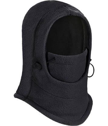 Zacharias Women's Black Fleece Headwraps For Winter ( Pack of 1 )