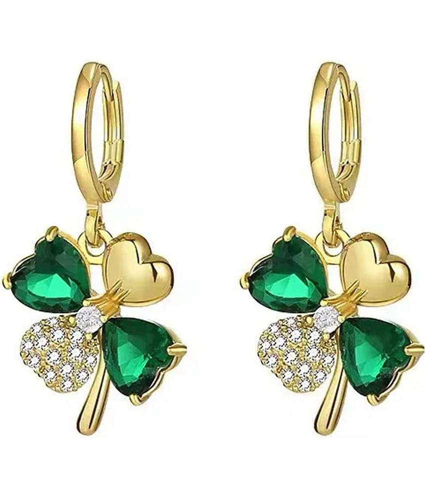 FASHION FRILL - Green Drop Earrings ( Pack of 1 )