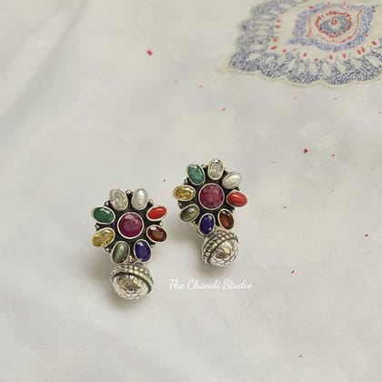 Navratna Ball Earring-Only Earring
