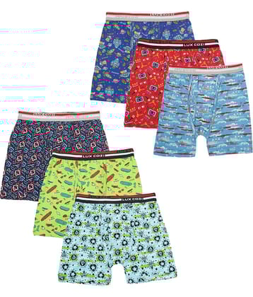 Lux Cozi Pack of 6 Boys Cotton Trunks ( Multicolor )
