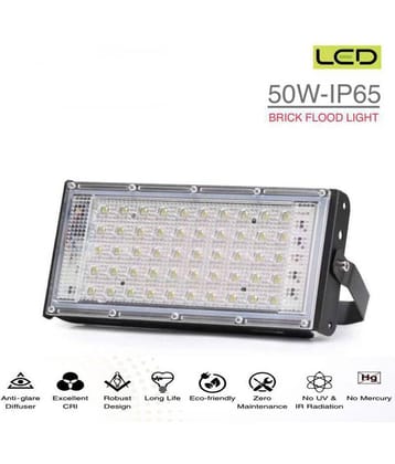 Indo home 50 Watts IP 65 Flood Light Cool Day Light - Pack of 1
