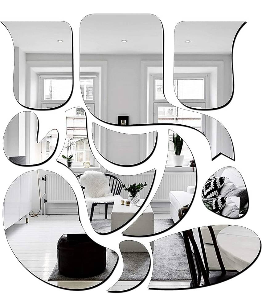 Asmi Collection Beautiful Ganesha Self Adhesive Acrylic Mirror Wall Sticker ( 25 x 24 cms )