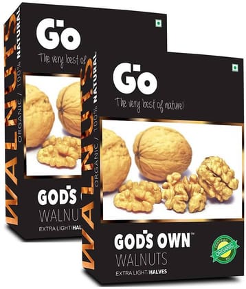 Go Kashmiri Extra Light Halves Walnuts Kernels 250g x 2, 500g Walnuts Kernels Vacuum Packed