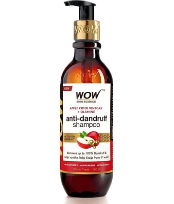 WOW Skin Science Apple Cider Vinegar Shampoo - Restores Shine & Smoothness - No Parabens, Sulphates & Silicones - 250mL