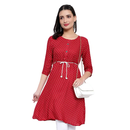 MRS RIGHT RAYON PRINTED FLARED KURTA MRS RIGHT RAYON PRINTED FLARED KURTA