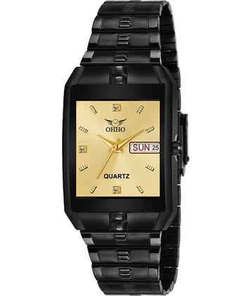 OHHO Black Stainless Steel Analog Men's Watch