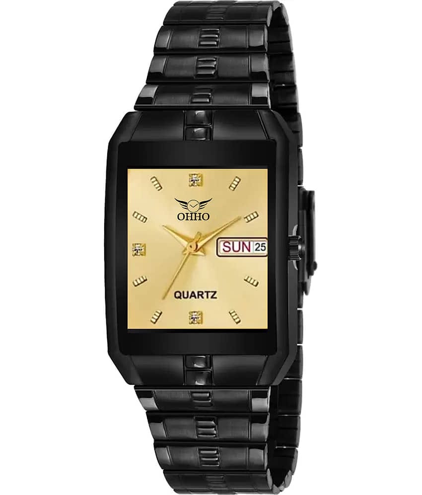OHHO Black Stainless Steel Analog Men's Watch