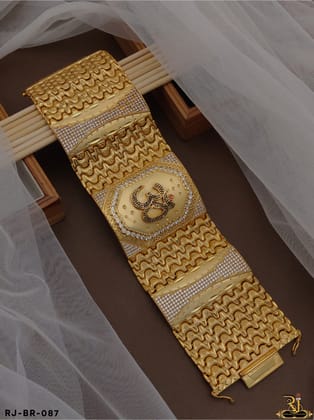 Religious Om Diamond Bracelet BR-087-8 inch