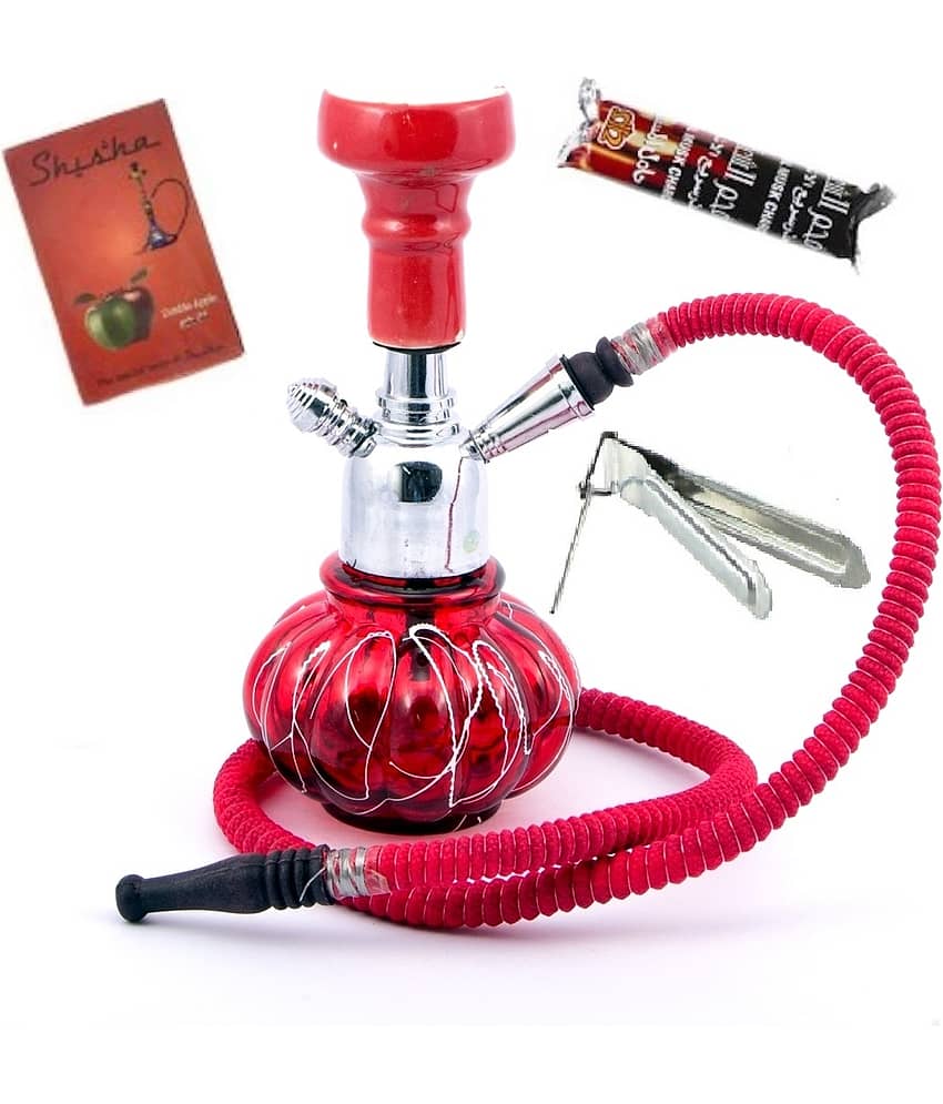 Being Nawab Red 22 cm Glass Table Hookah - Pack of 1