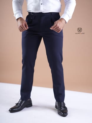 Napoleon pleated Dress Pants Navy Blue-Medium / 30 / Navy Blue / Napoleon Pleated Dress Pants