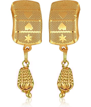 VIVASTRI Golden Stud Earrings ( Pack of 1 )