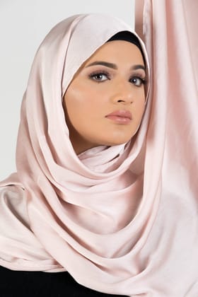 Crinkle Silk - Satin Hijab - Pink Blush