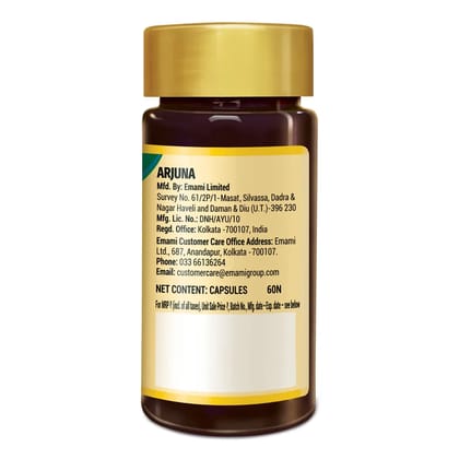 Zandu Arjuna Capsules for Heart Health & Urinary Infections (60 Caps)