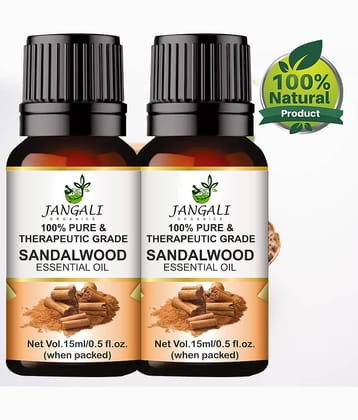 PURE JANGALI ORGANICS Sandalwood Essential Oil, 100% PURE For Face, Hair, Aroma 30ML