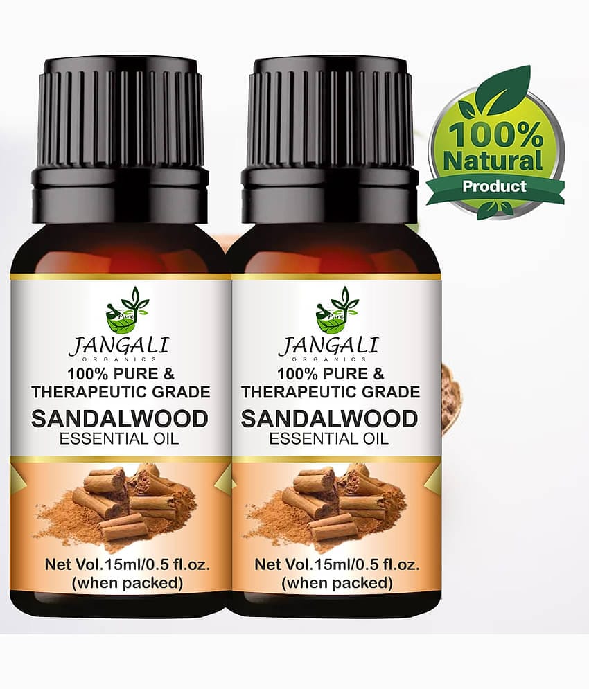 PURE JANGALI ORGANICS Sandalwood Essential Oil, 100% PURE For Face, Hair, Aroma 30ML