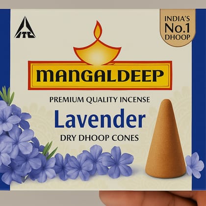 Mangaldeep Lavender Dry Dhoop Cones  Premium Quality Incense 25gm