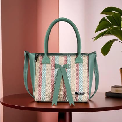 LOREM Stylish Premium Faux Leather Handbag for Women with Zip Compartments and Adjustable Shoulder Strap