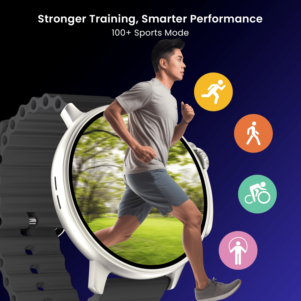 CELLECOR M7 PRO RAY 1.43" AMOLED Display | 700 NITS | AOD | BT-Calling | AI Voice | Split Screen | IP67 | Rotating Crown | SmartWatch (Golden Black)