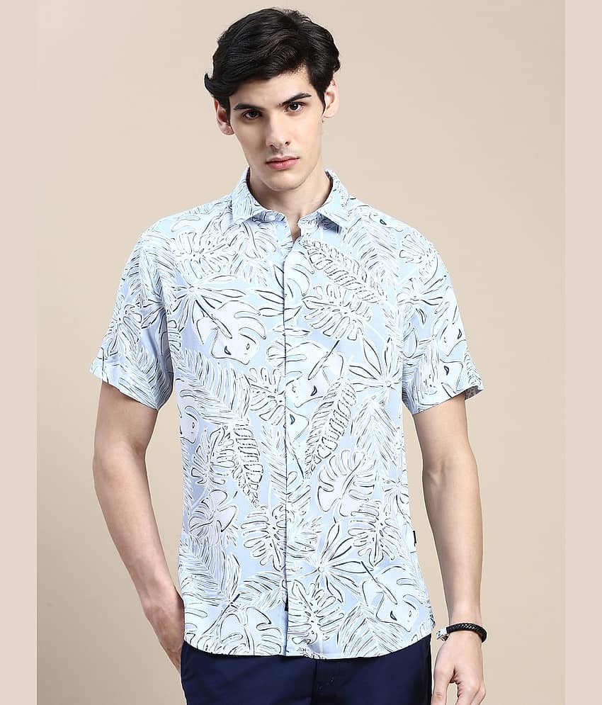 Showoff Cotton Blend Regular Fit Printed Half Sleeves Men's Casual Shirt - Blue ( Pack of 1 )