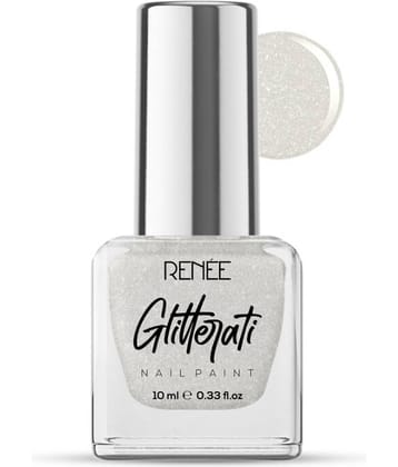 RENEE Glitterati Nail Paint - Gold Rush , Quick Drying, Glittery Finish, Long Lasting, 10ml