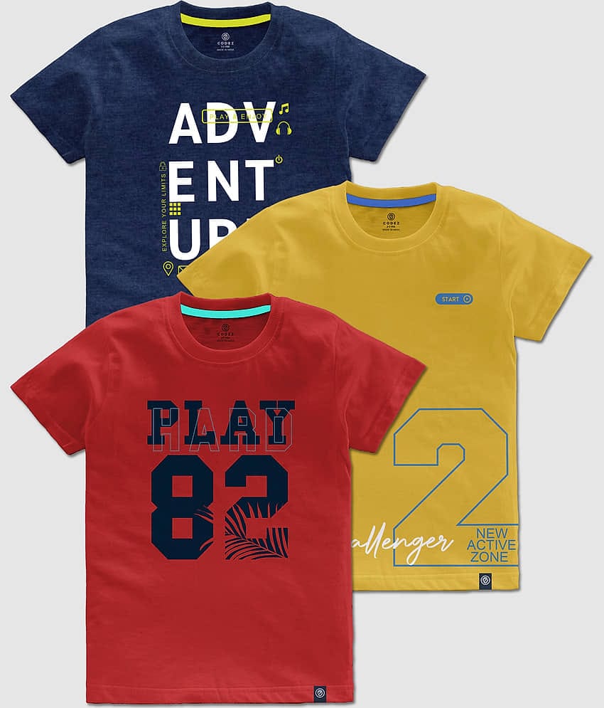 CODEZ Pack of 1 Boys Cotton T-Shirt ( Multicolor )