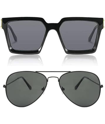 Kanny Devis - Black Pilot Sunglasses ( Pack of 2 )