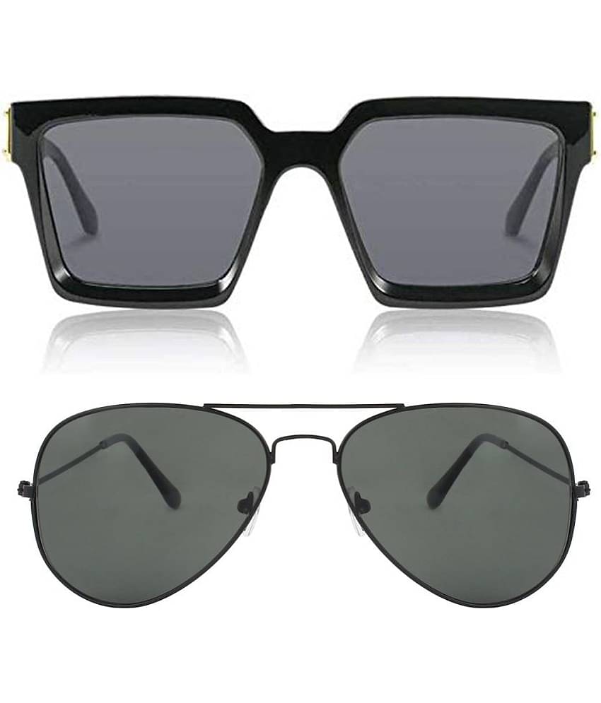 Kanny Devis - Black Pilot Sunglasses ( Pack of 2 )