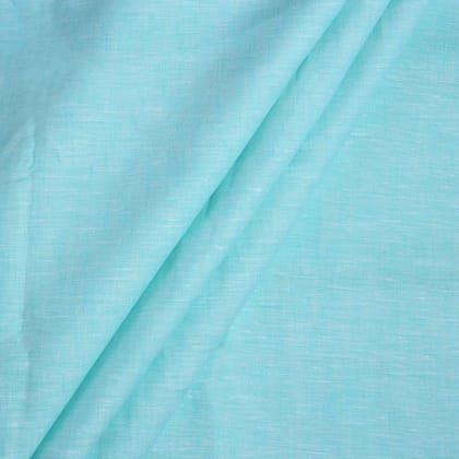 100% Linen, Yarn Dyed, Plain,Light Sky Blue, Men And Women, Unstitched Shirting Or Top Fabric-1 Meter