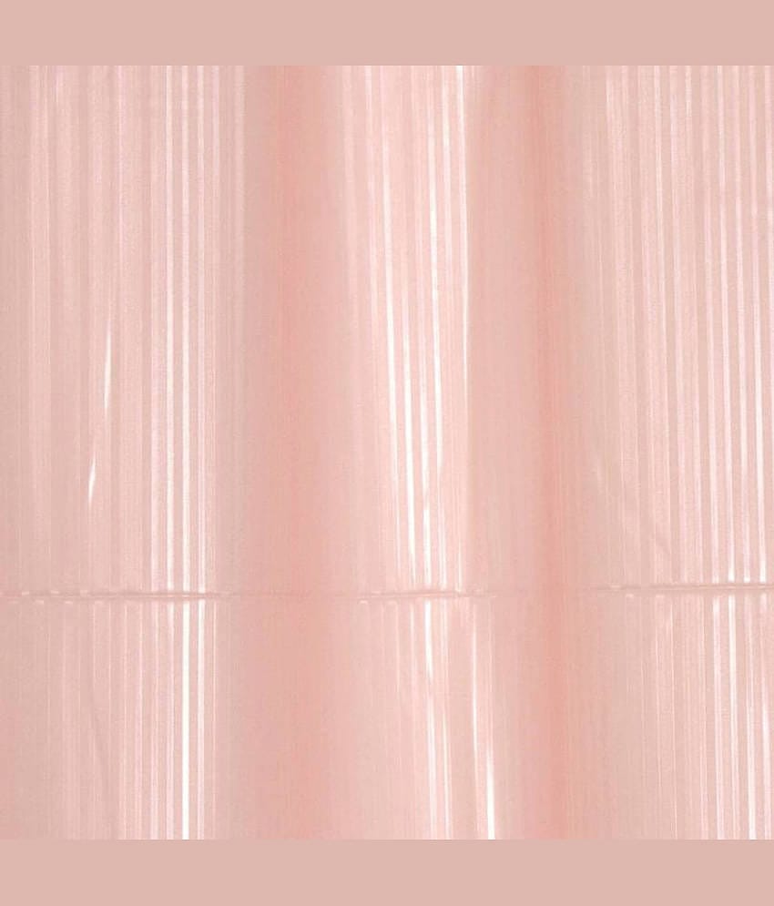 CASA FURNISHING Pink PVC Shower Curtain ( Single )